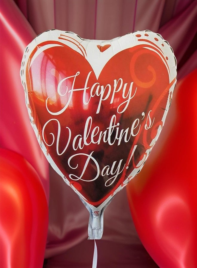Salvus APP SOLUTIONS 17 Inch Heart Shape Valentine Foil Balloon - Red “Happy Valentine’s Day” Balloon for Romantic Decoration & Surprise Gift | Valentine Decor for Girlfriend & Boyfriend (Pack of 1) - Image 3